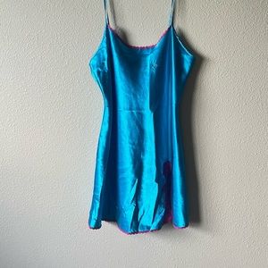 mini y2k blue slip dress